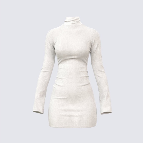Elegant White Long Sleeve Dress